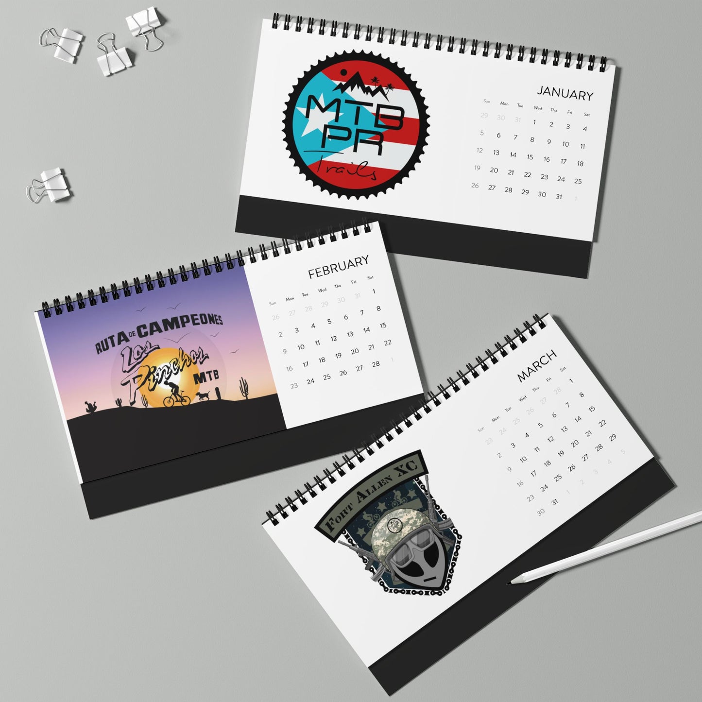 MTB PR Trails - 2025 - Desktop Calendar (2025 grid)