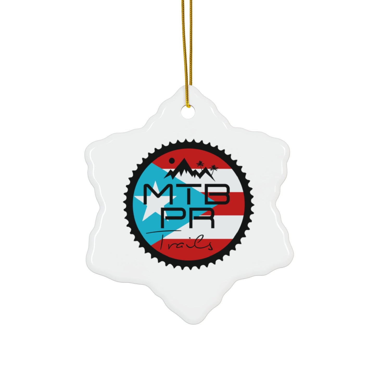 MTB PR Traila - Bandera - Ceramic Ornaments, 2-Side Print, (1pc, 3pcs, 5pcs, 10pcs)