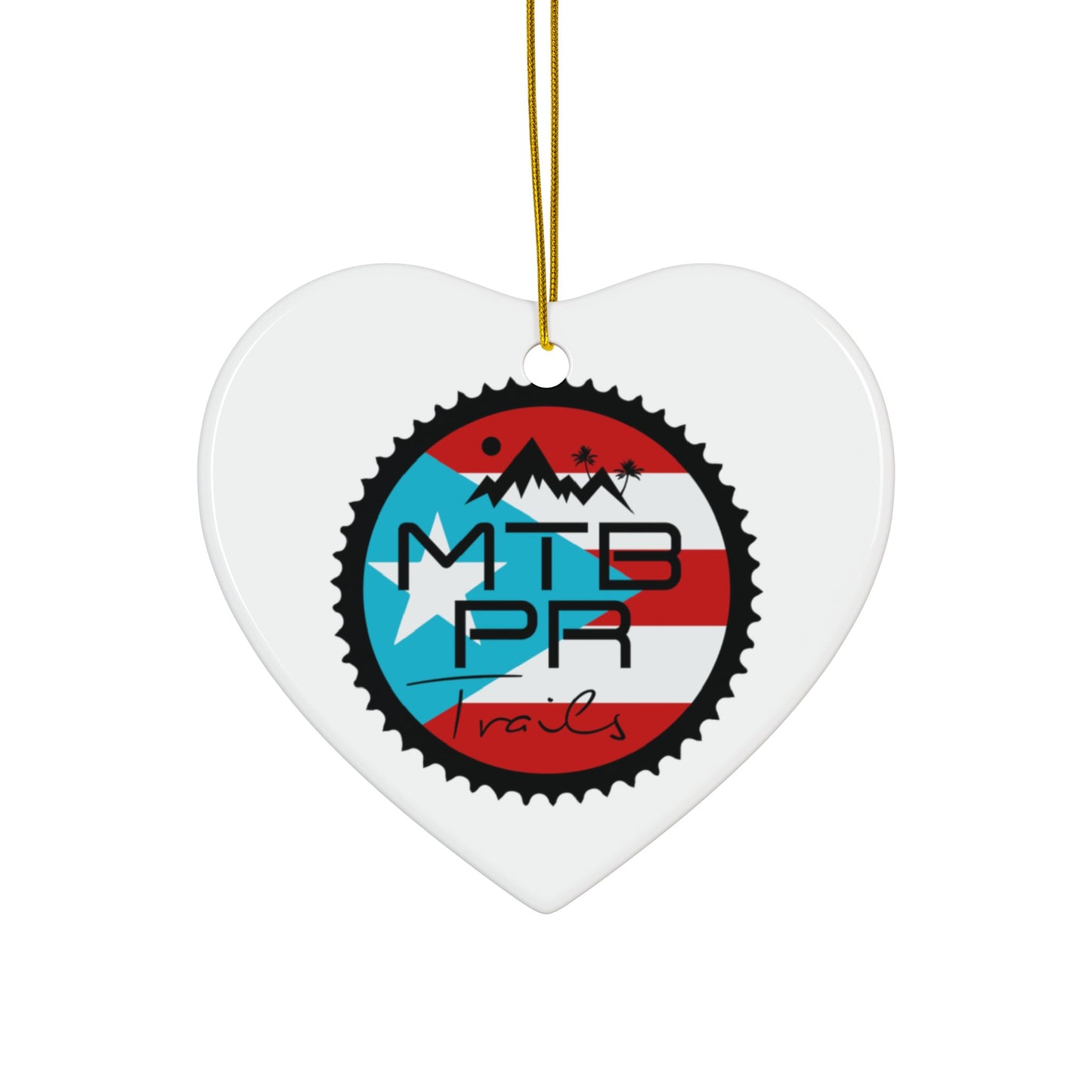MTB PR Traila - Bandera - Ceramic Ornaments, 2-Side Print, (1pc, 3pcs, 5pcs, 10pcs)