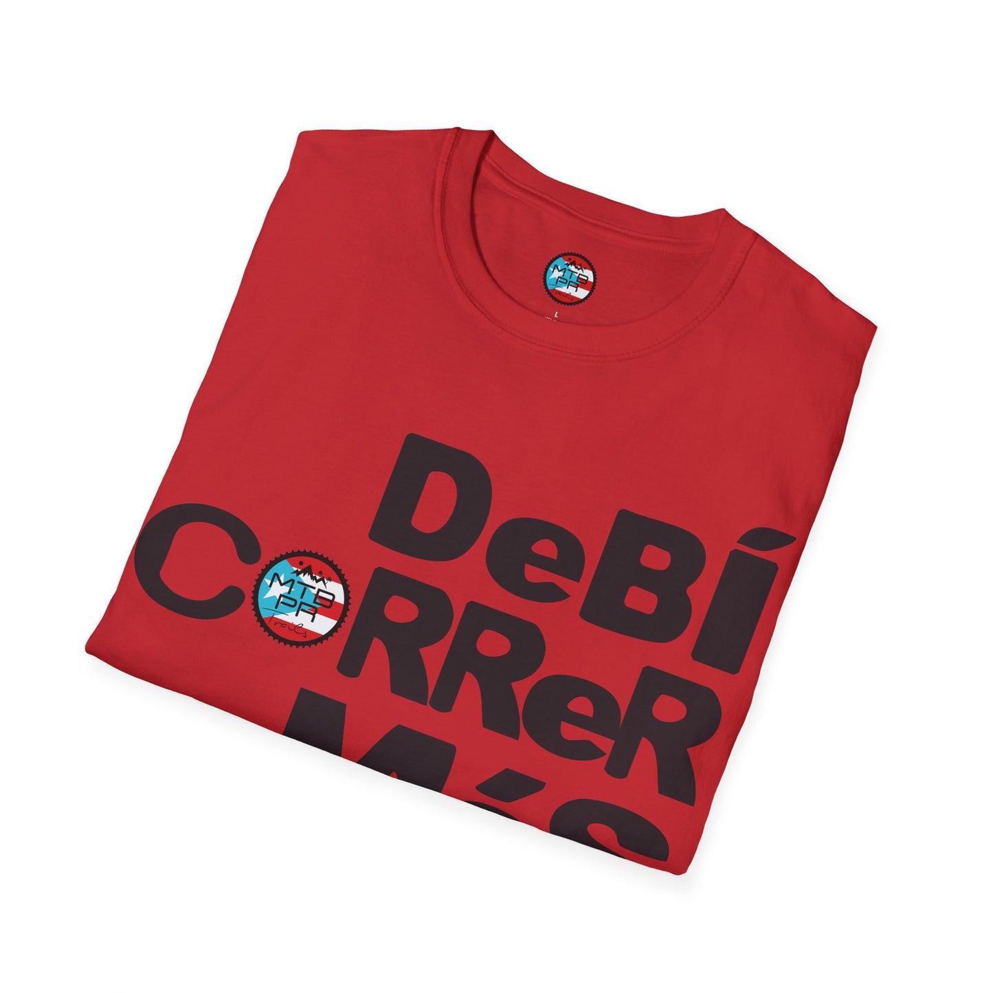 DeBI CoRReR MaS BICI - Black - MTB PR TRAILS - Unisex Softstyle T-Shirt