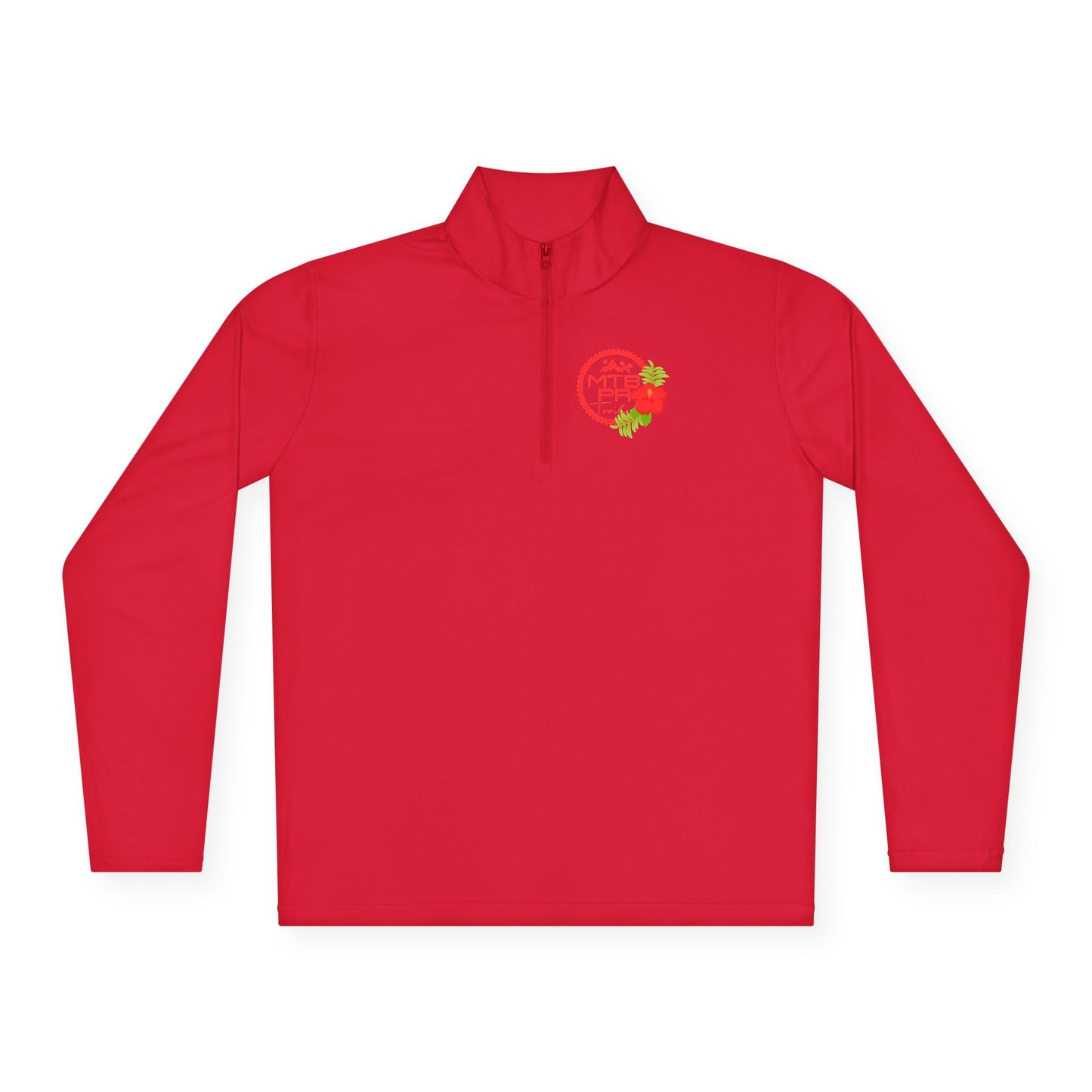 Unisex Quarter-Zip Pullover - MTB PR Trails - Amapola