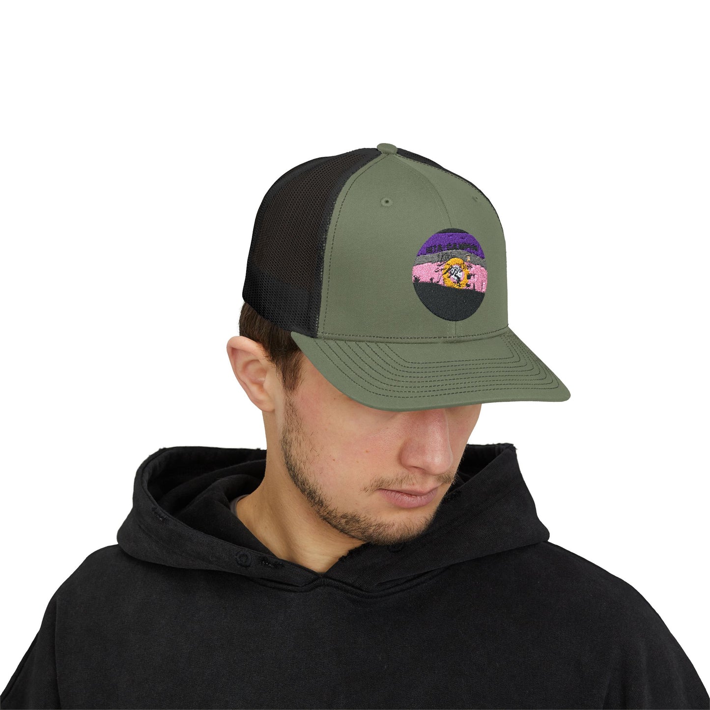 Snapback Trucker Cap - Los Pinchos MTB Trail - Logo Design - Salinas, Puerto Rico