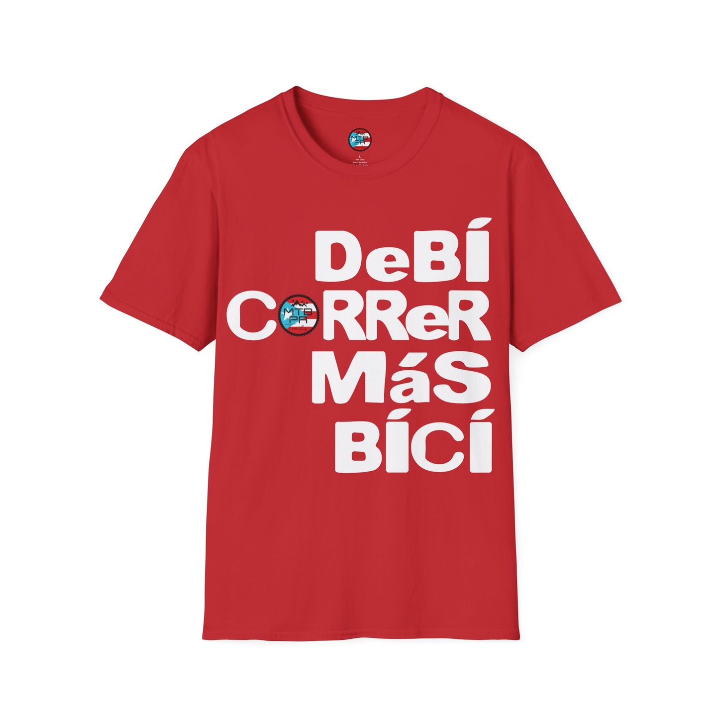 DeBI CoRReR MaS BICI - White - MTB PR TRAILS - Unisex Softstyle T-Shirt