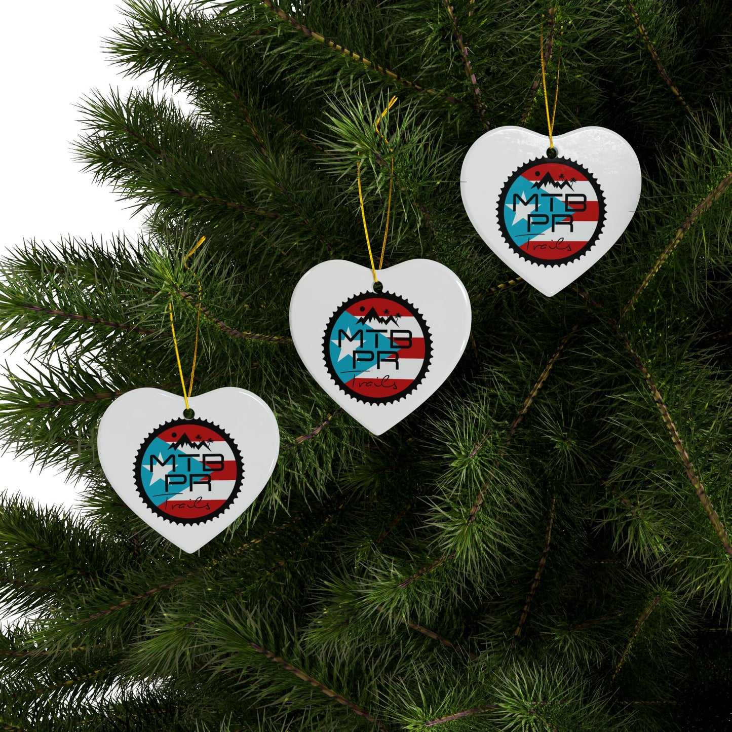 MTB PR Traila - Bandera - Ceramic Ornaments, 2-Side Print, (1pc, 3pcs, 5pcs, 10pcs)