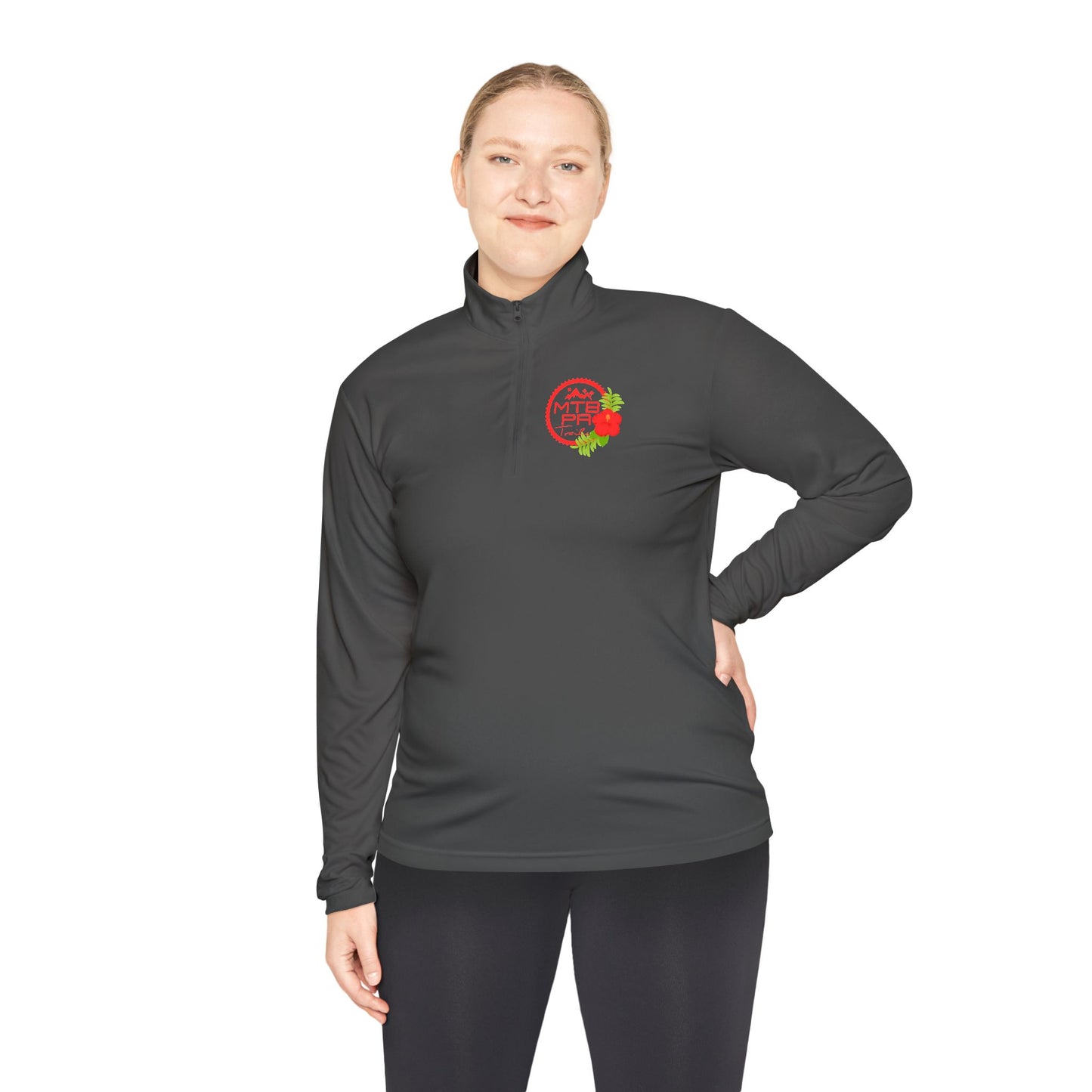 Unisex Quarter-Zip Pullover - MTB PR Trails - Amapola