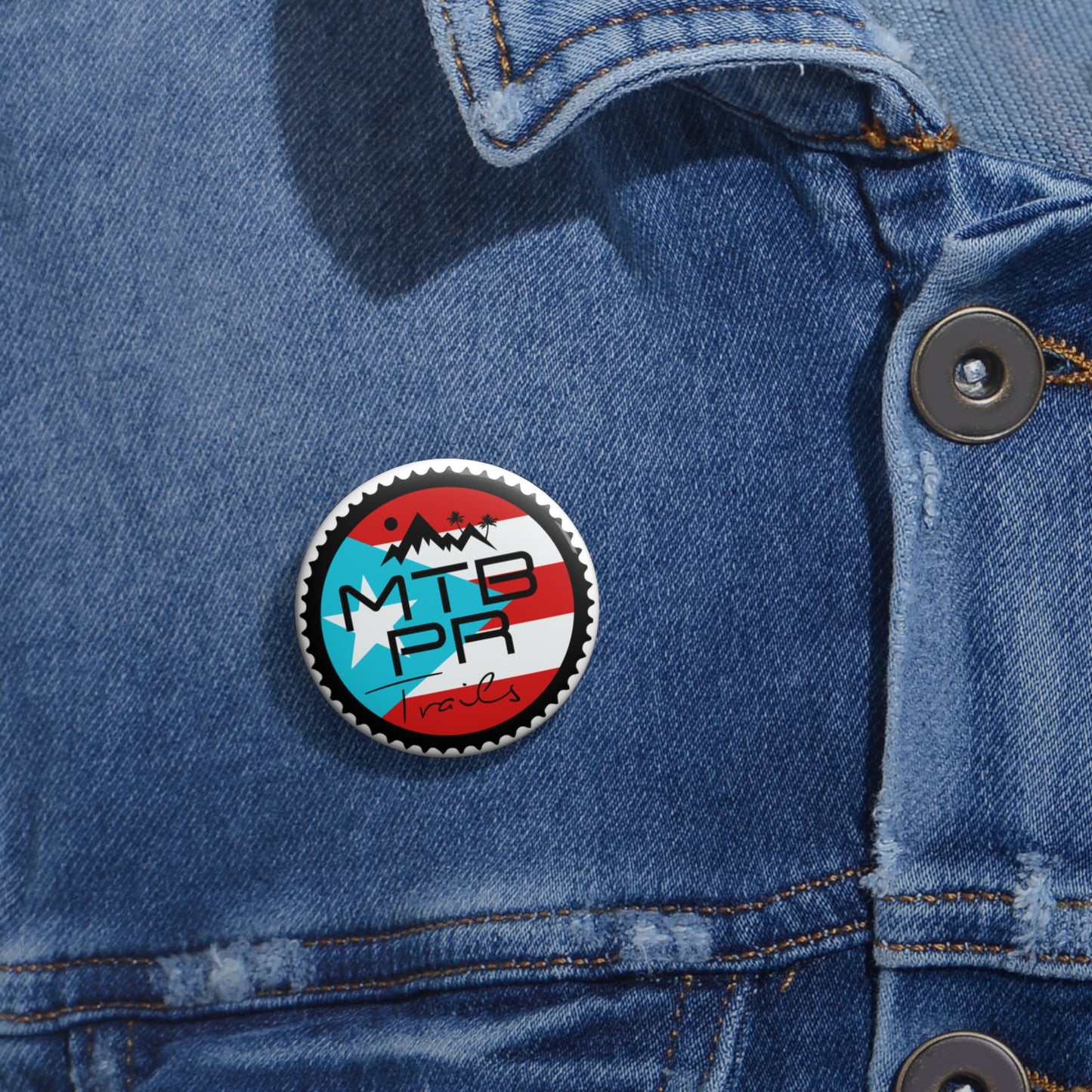 MTB PR Trails - Bandera - Custom Pin Buttons