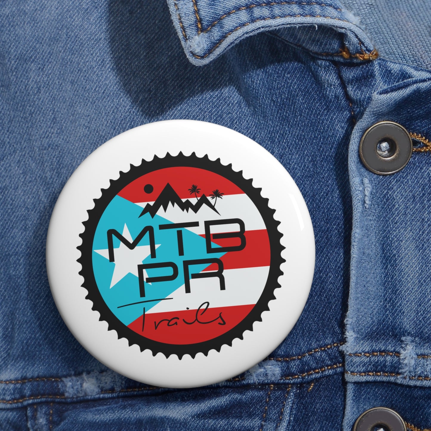 MTB PR Trails - Bandera - Custom Pin Buttons