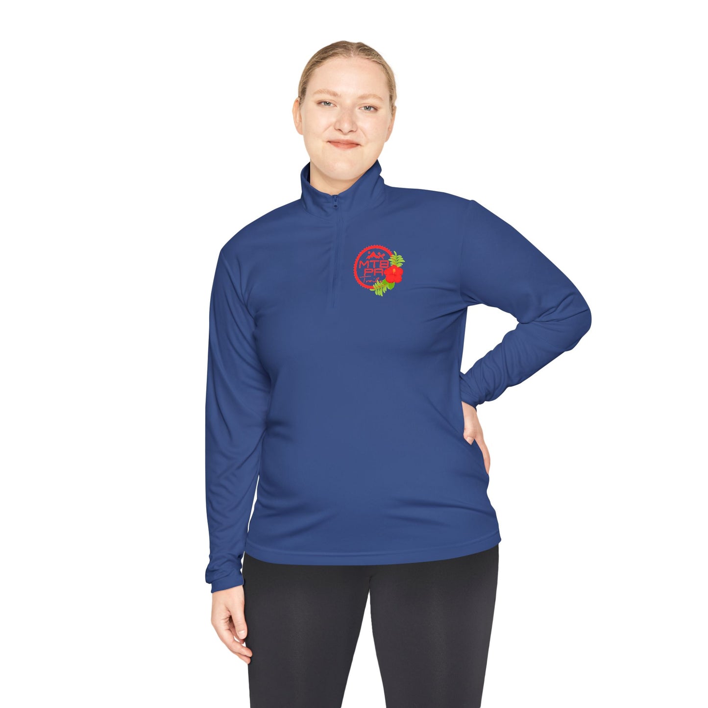Unisex Quarter-Zip Pullover - MTB PR Trails - Amapola