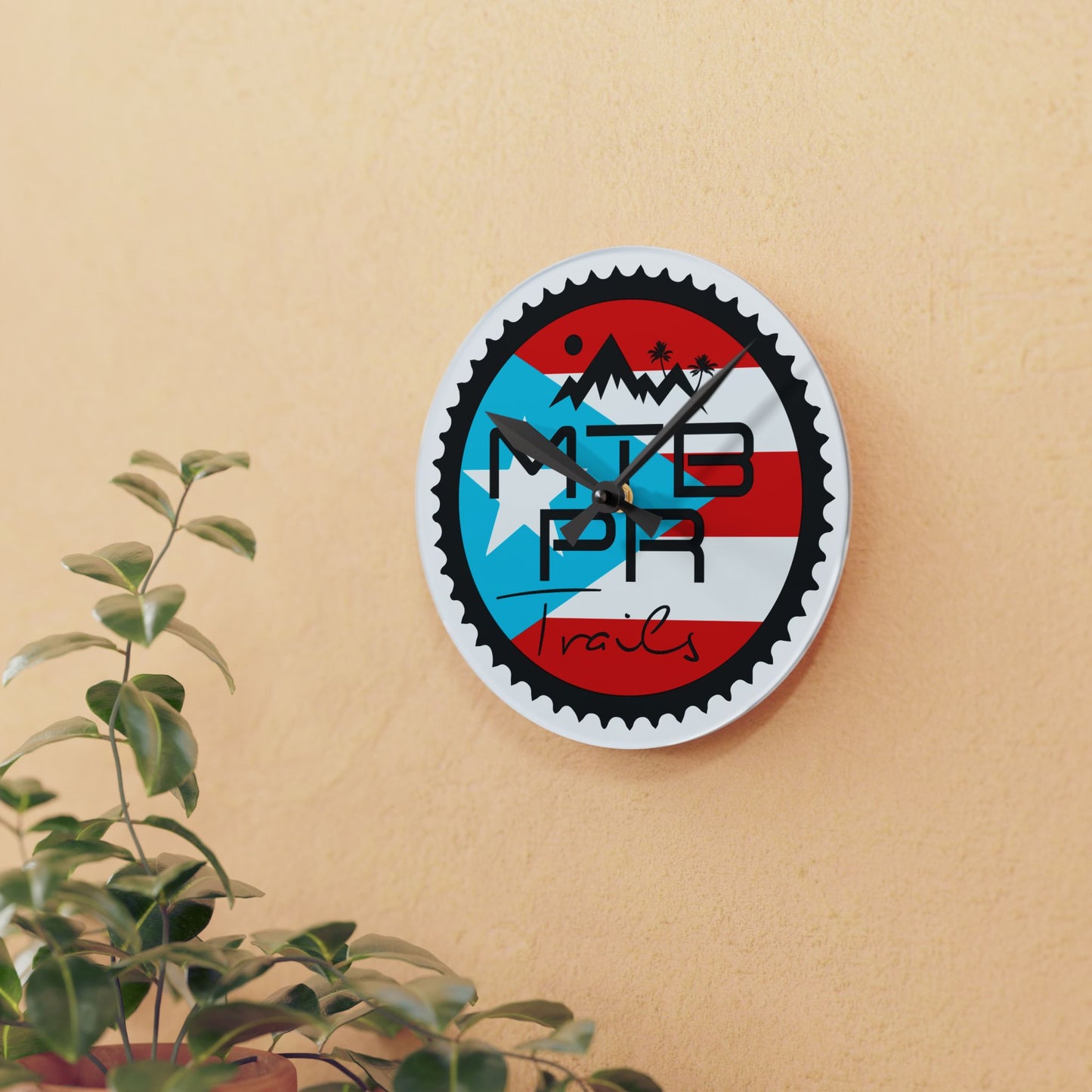 Acrylic Wall Clock - MTB PR Trails - Bandera