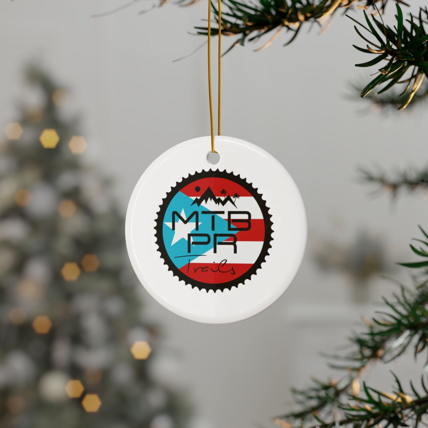 MTB PR Traila - Bandera - Ceramic Ornaments, 2-Side Print, (1pc, 3pcs, 5pcs, 10pcs)