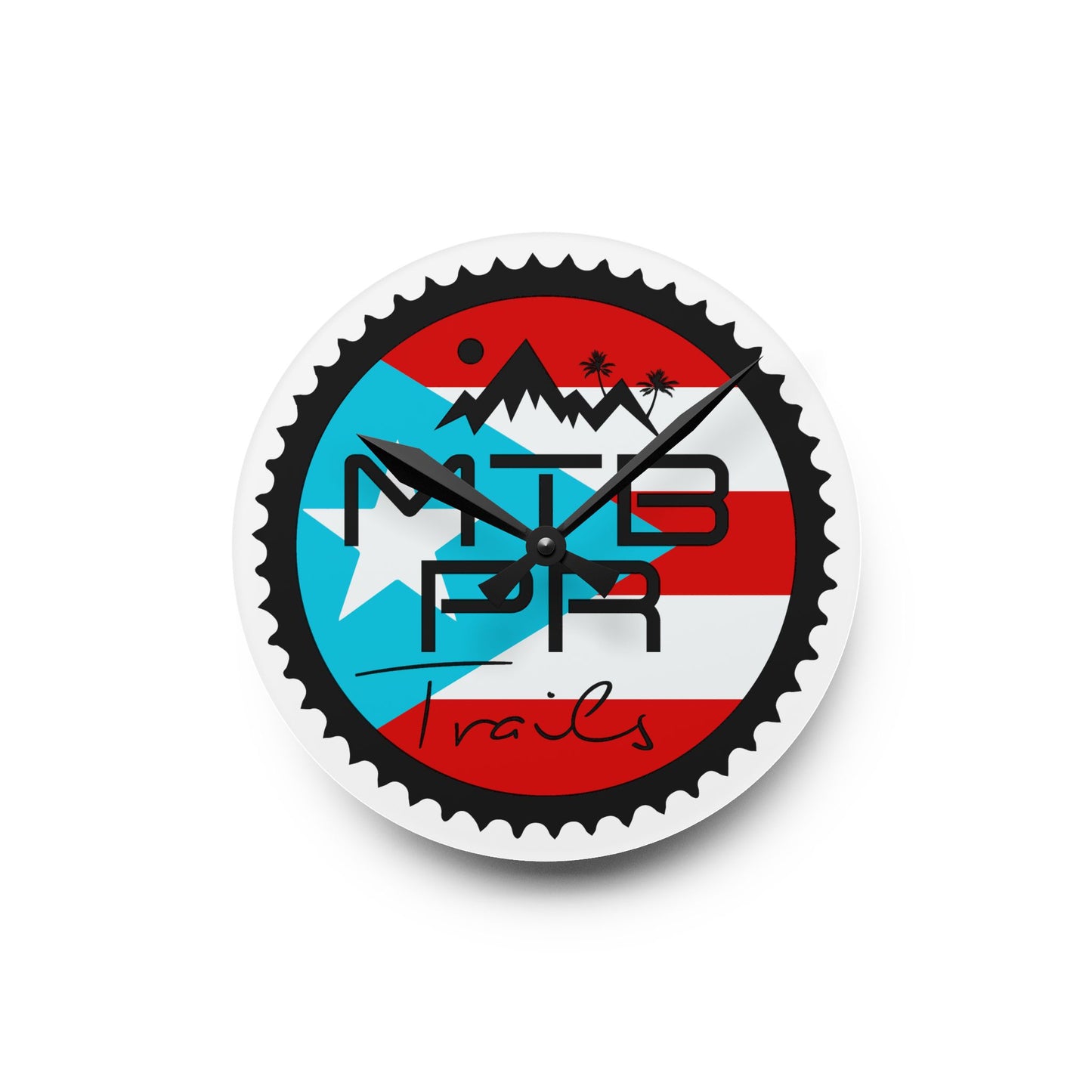 Acrylic Wall Clock - MTB PR Trails - Bandera