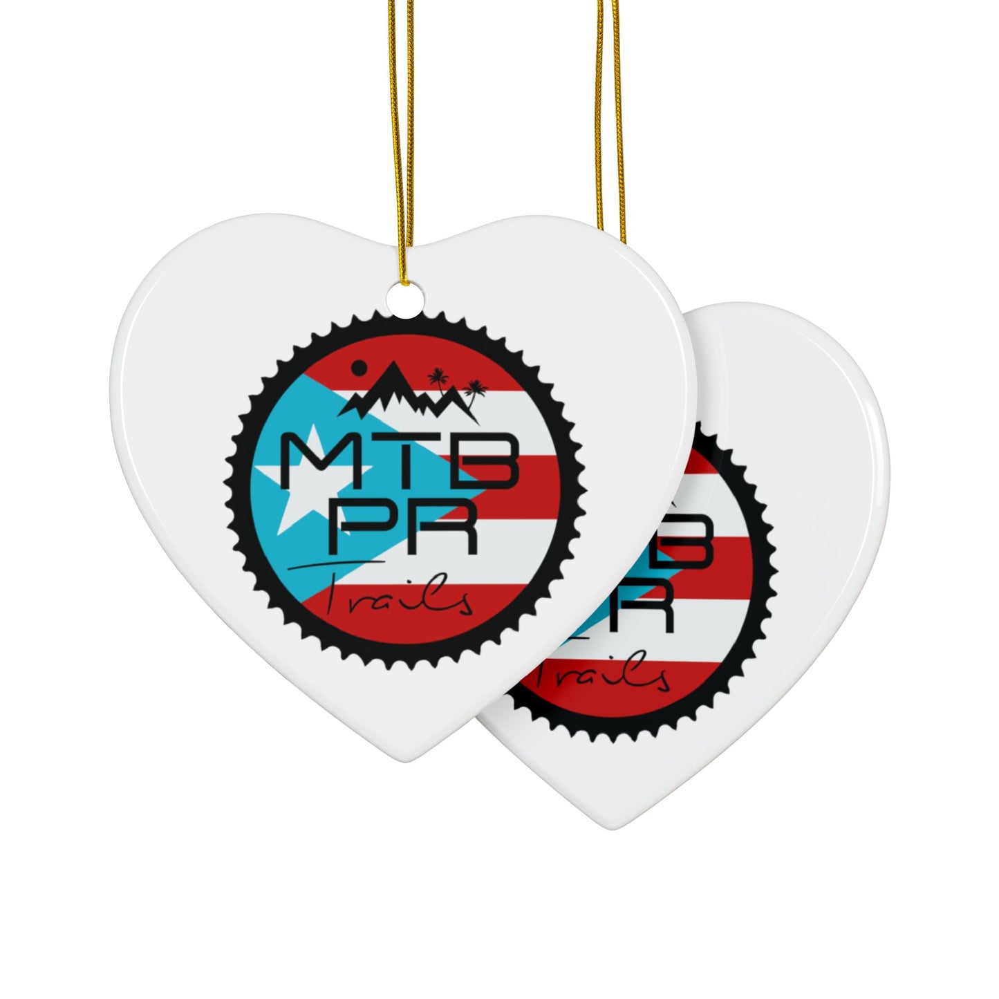 MTB PR Traila - Bandera - Ceramic Ornaments, 2-Side Print, (1pc, 3pcs, 5pcs, 10pcs)