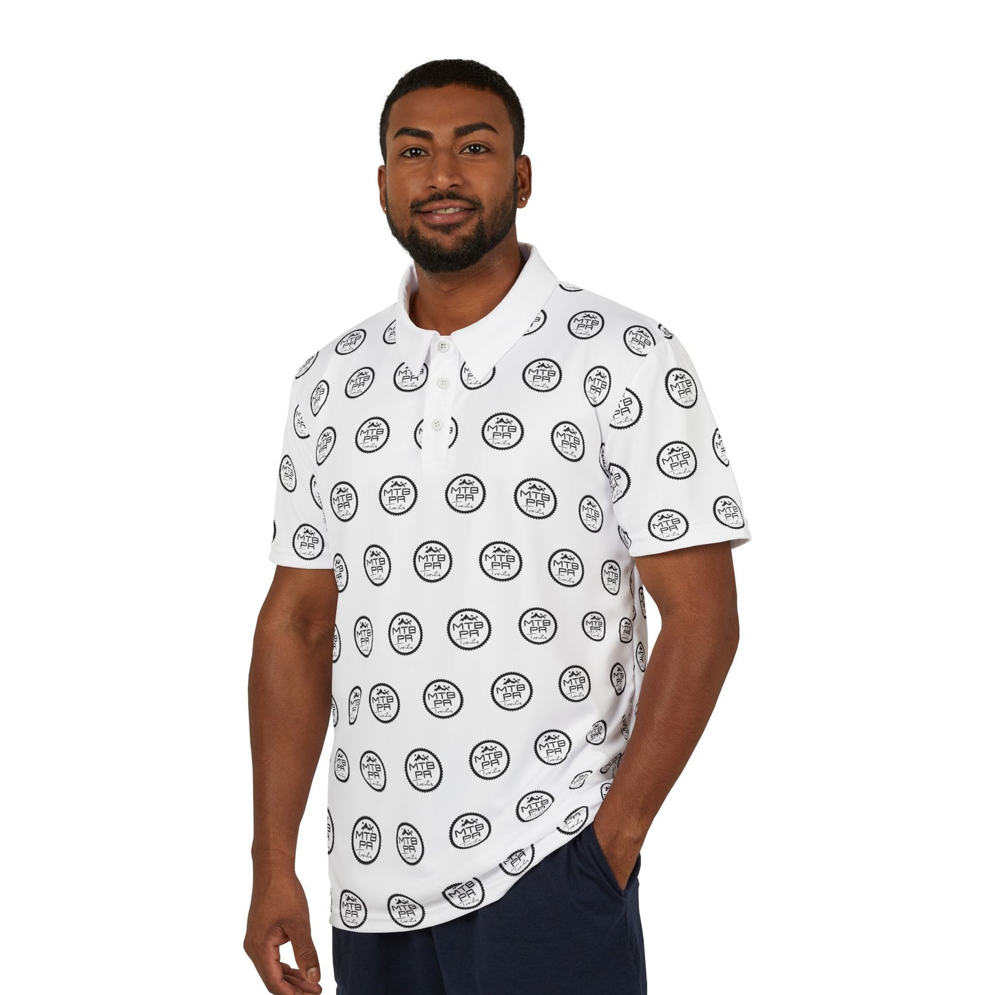 Unisex Polo Shirt (AOP) - MTB PR Trails - OG
