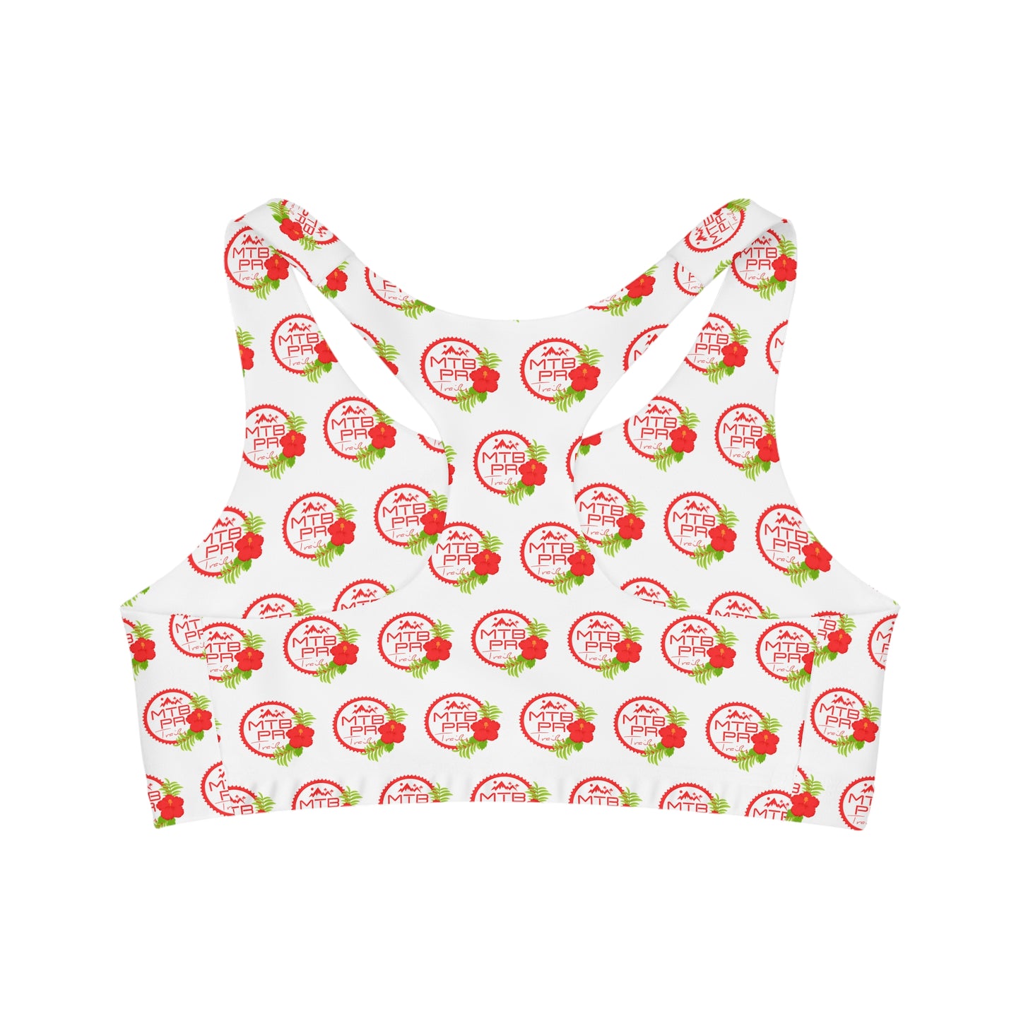 Seamless Sports Bra (AOP) - MTB PR Trails - Amapola