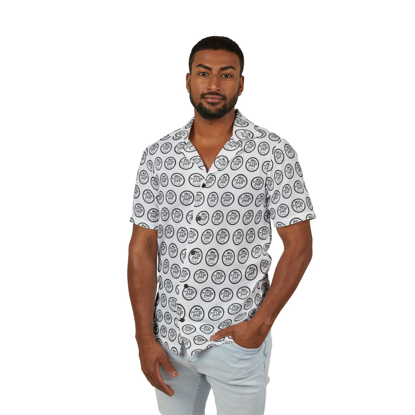 Men's Hawaiian Camp Shirt (AOP) - MTB PR Trails - OG