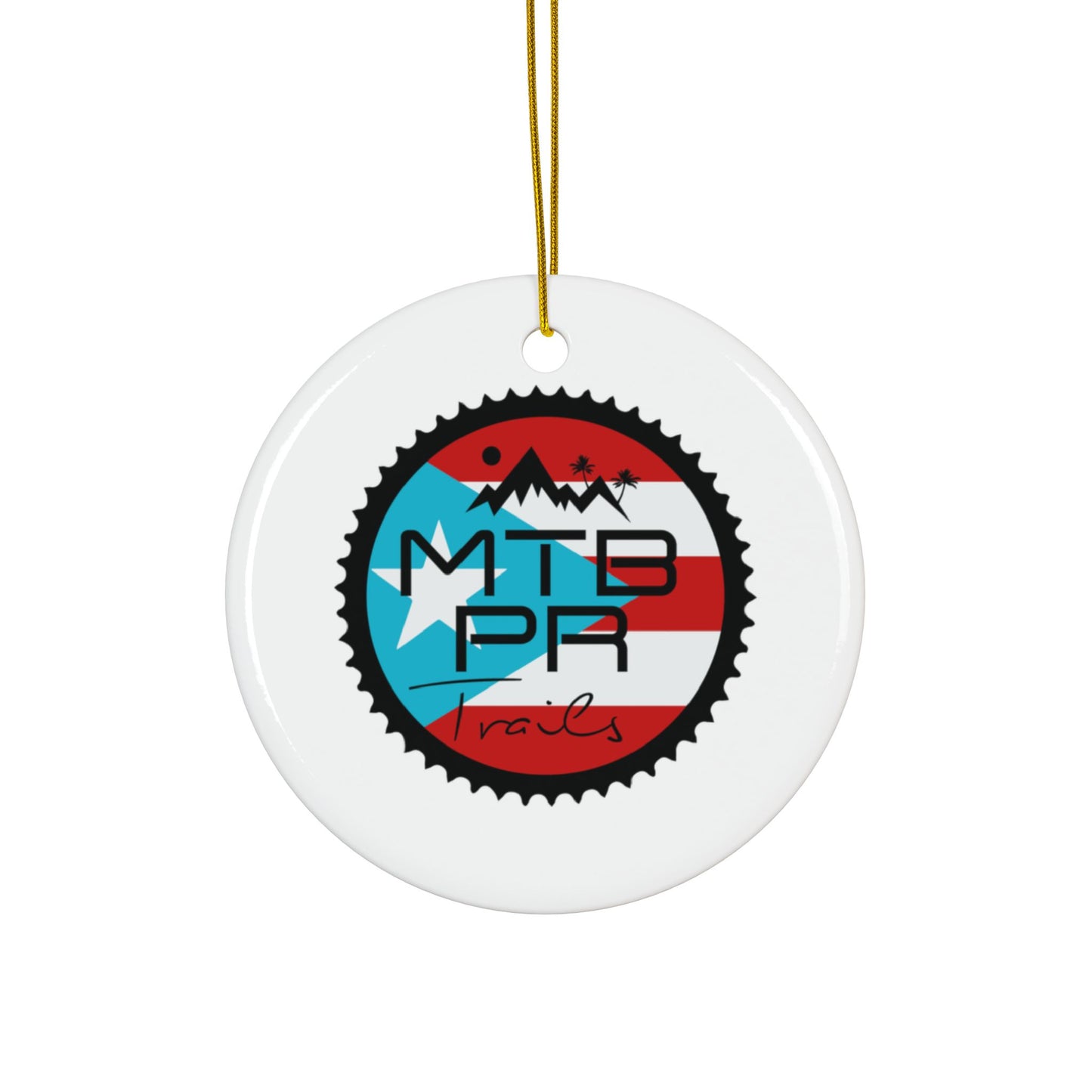 MTB PR Traila - Bandera - Ceramic Ornaments, 2-Side Print, (1pc, 3pcs, 5pcs, 10pcs)