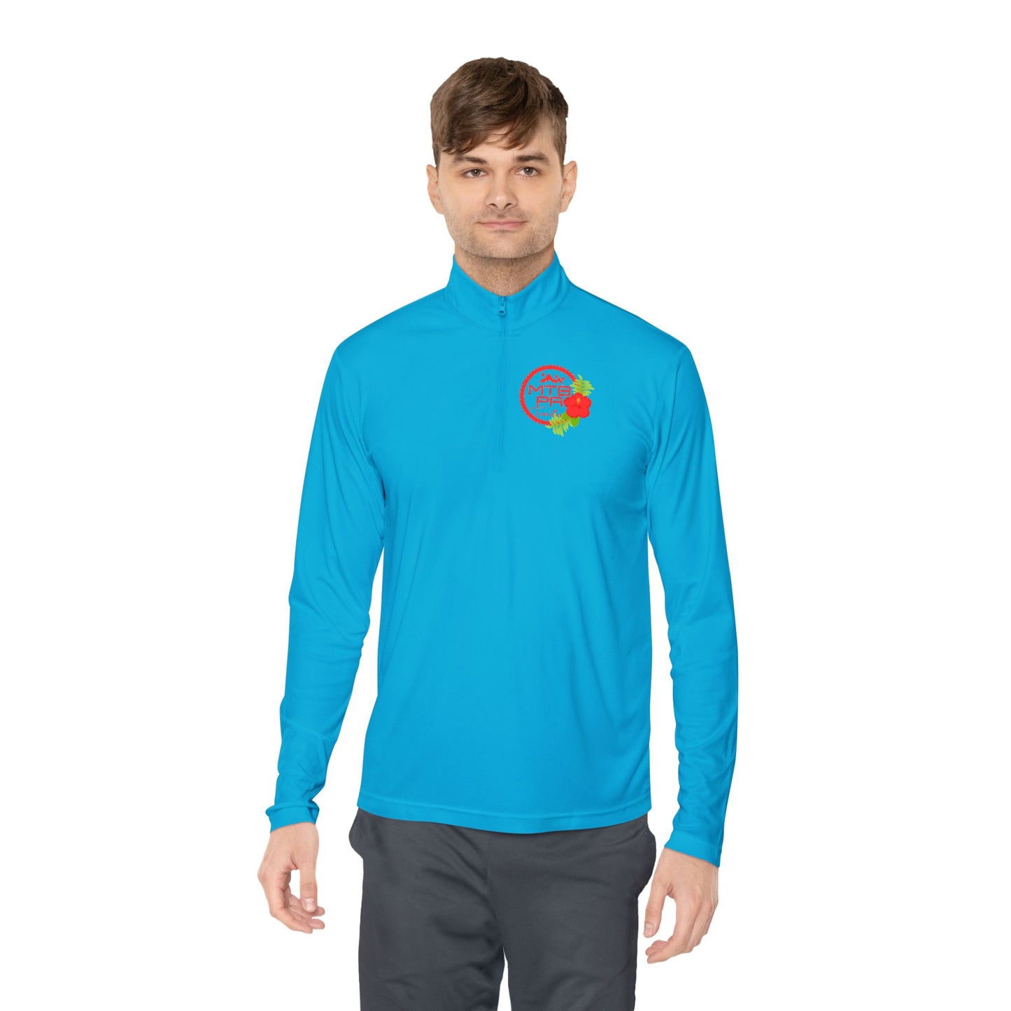 Unisex Quarter-Zip Pullover - MTB PR Trails - Amapola