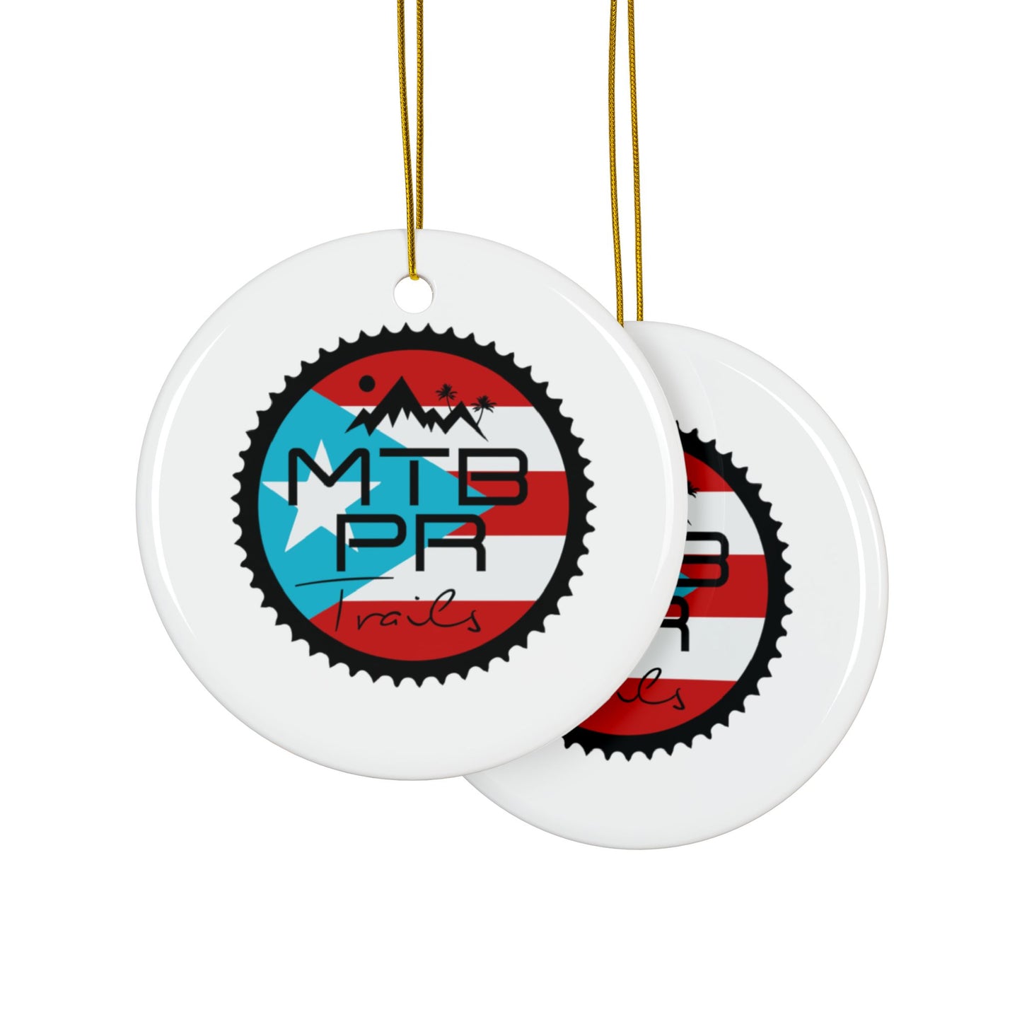 MTB PR Traila - Bandera - Ceramic Ornaments, 2-Side Print, (1pc, 3pcs, 5pcs, 10pcs)