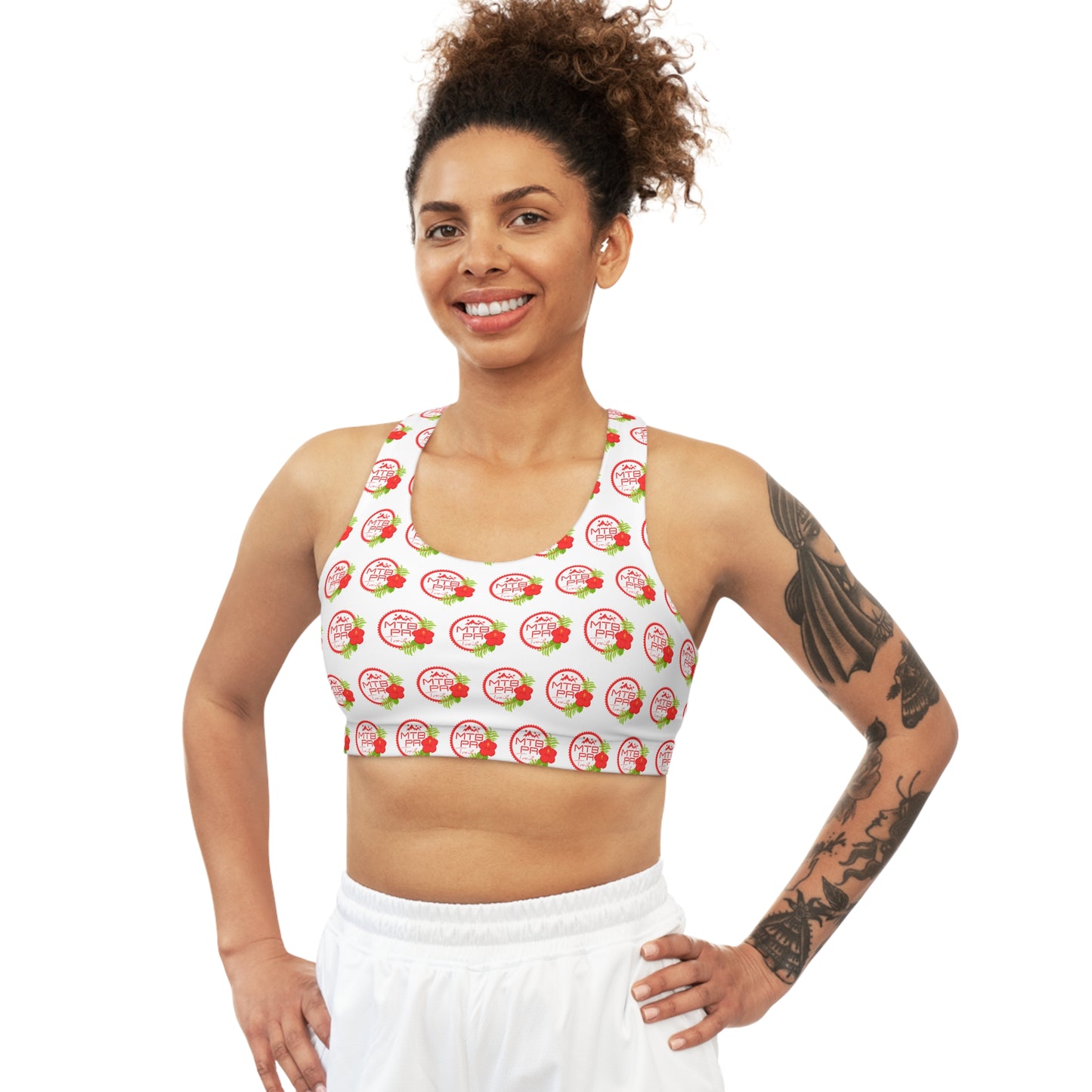 Seamless Sports Bra (AOP) - MTB PR Trails - Amapola
