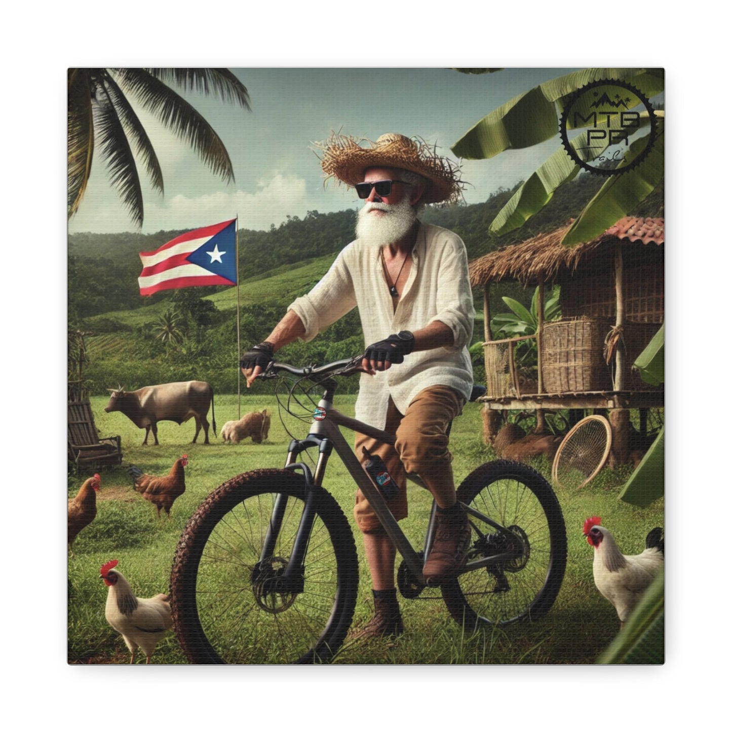 El Jibaro MTB - Matte Canvas, Stretched, 1.25"