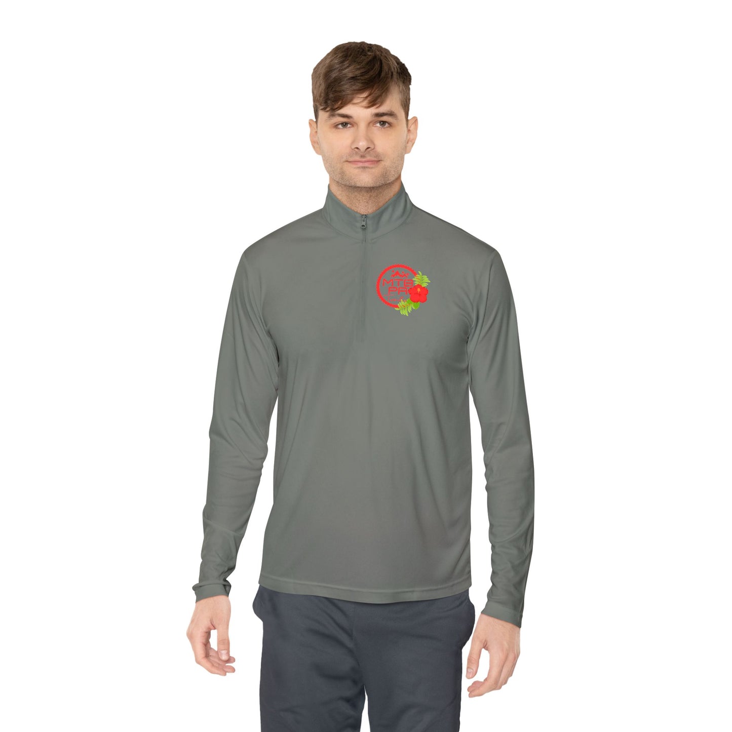 Unisex Quarter-Zip Pullover - MTB PR Trails - Amapola