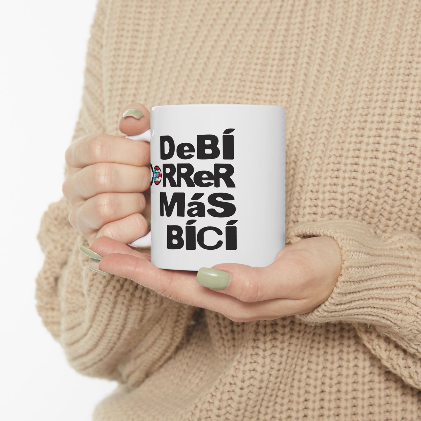 DeBI CoRRER MAS BICI - Black - Ceramic Mug, (11oz)