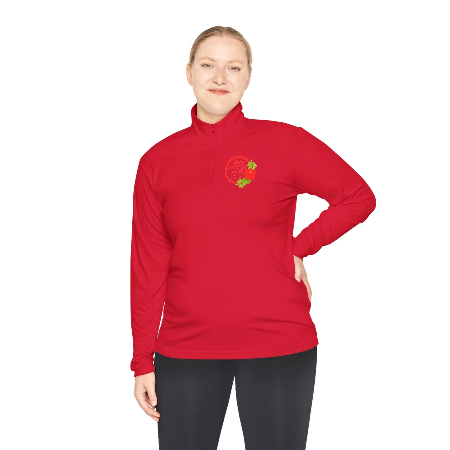Unisex Quarter-Zip Pullover - MTB PR Trails - Amapola