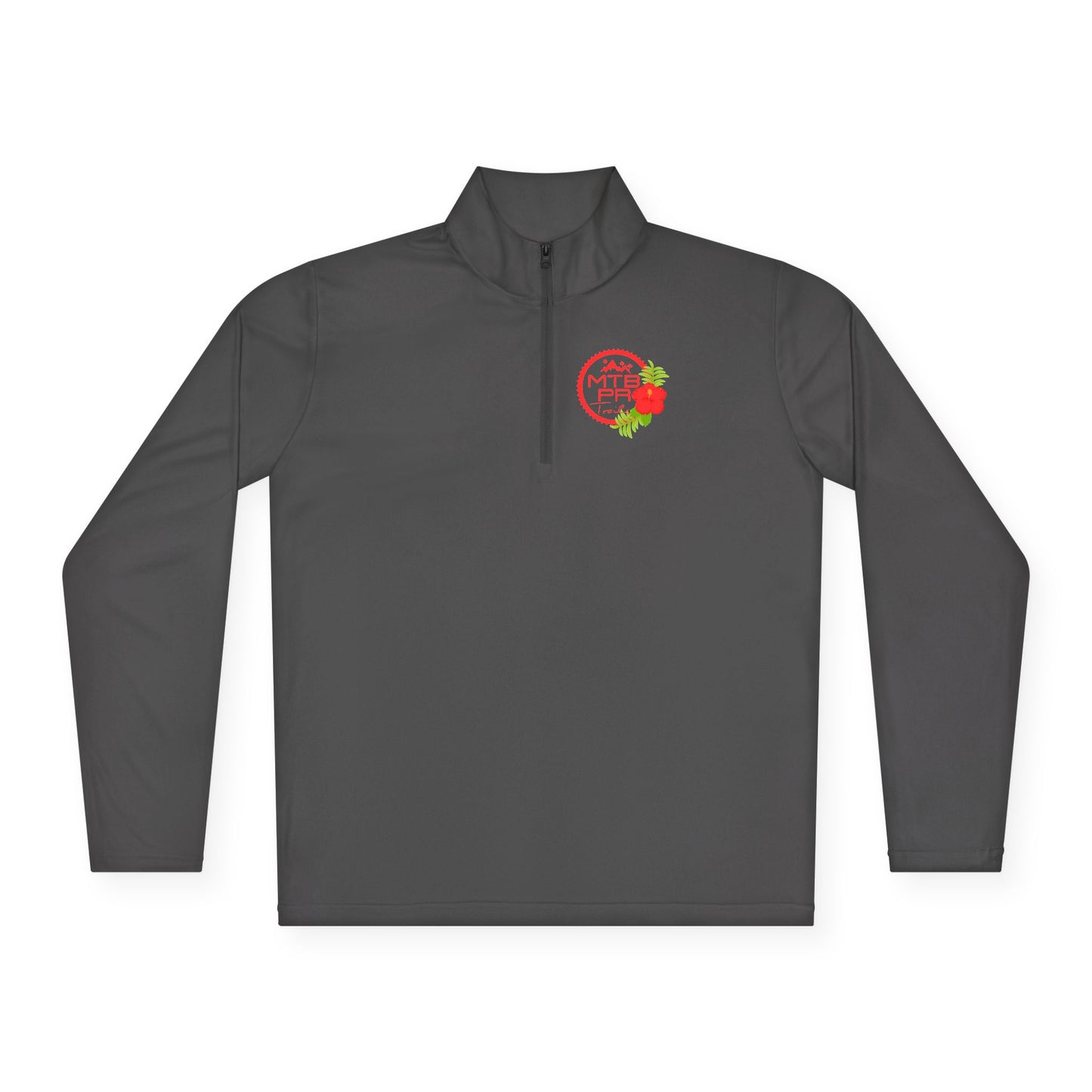 Unisex Quarter-Zip Pullover - MTB PR Trails - Amapola