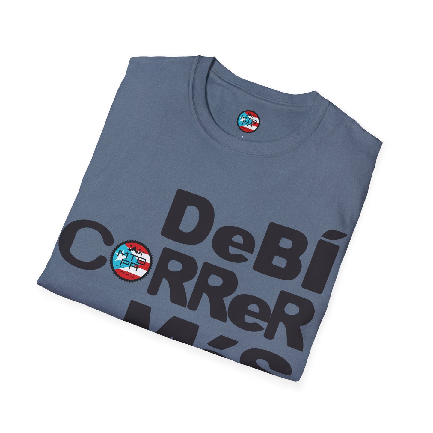 DeBI CoRReR MaS BICI - Black - MTB PR TRAILS - Unisex Softstyle T-Shirt