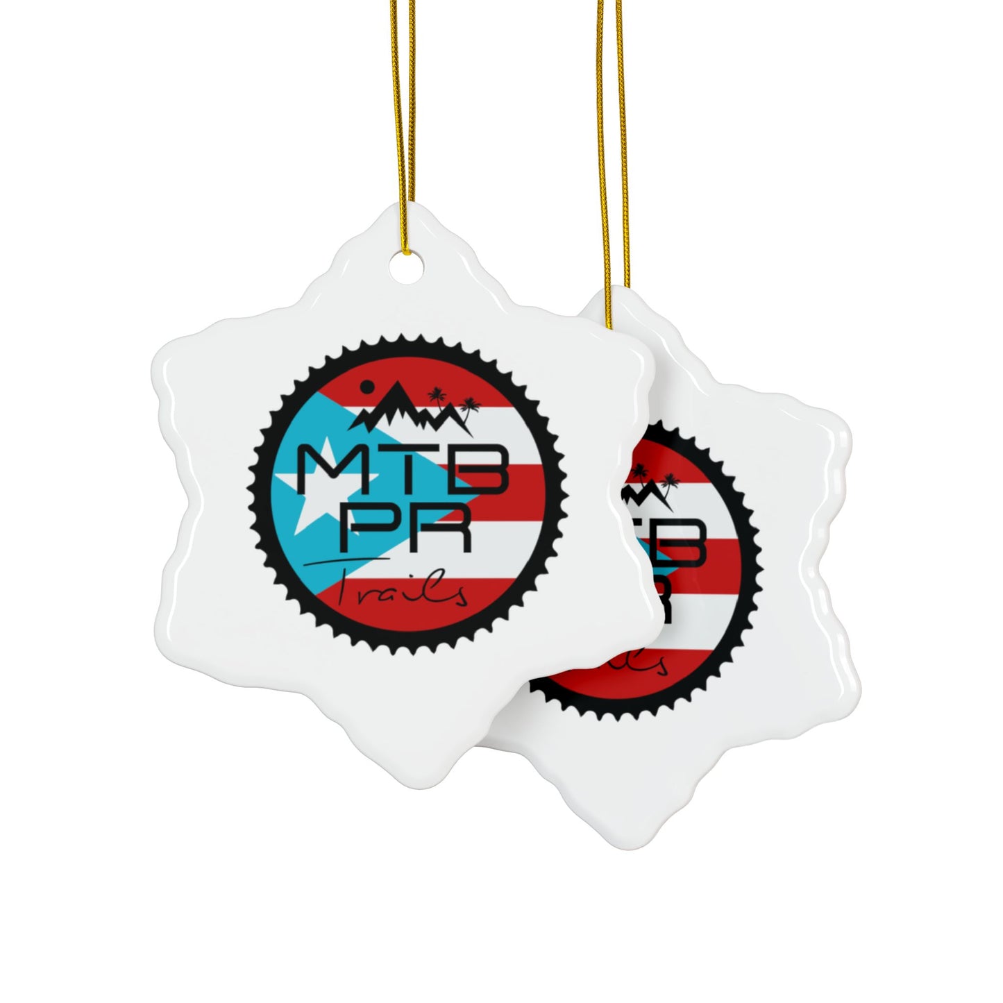 MTB PR Traila - Bandera - Ceramic Ornaments, 2-Side Print, (1pc, 3pcs, 5pcs, 10pcs)