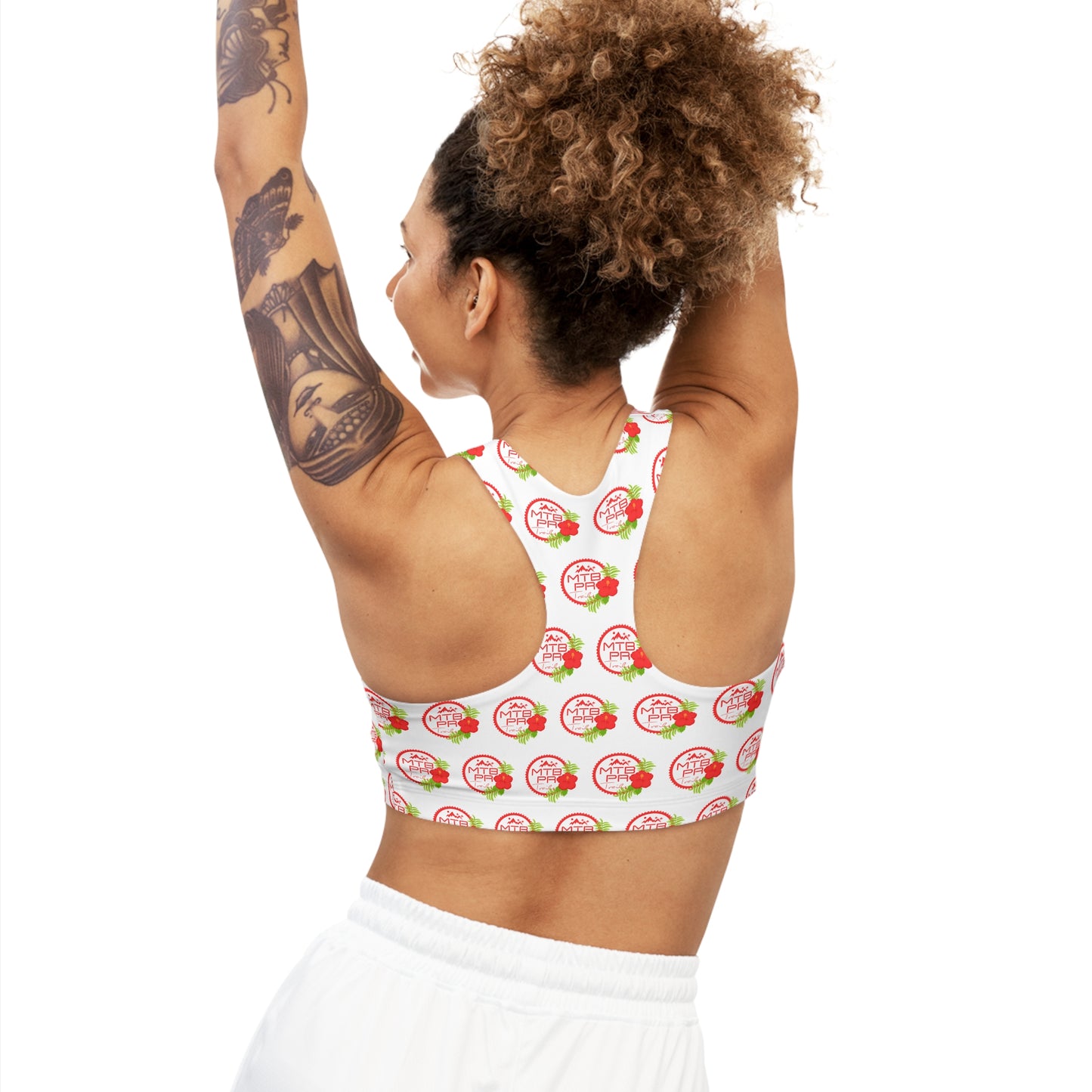 Seamless Sports Bra (AOP) - MTB PR Trails - Amapola