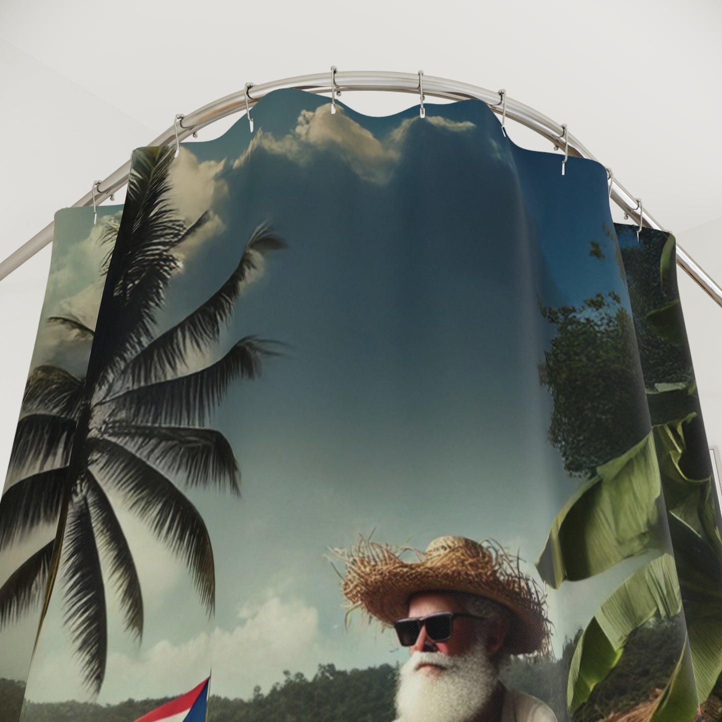 El Jibaro MTB - Shower Curtain - Beach Decor, Bathroom Art, Summer Bathroom Accent, Gift for Beach Lovers, Tropical Home Decor