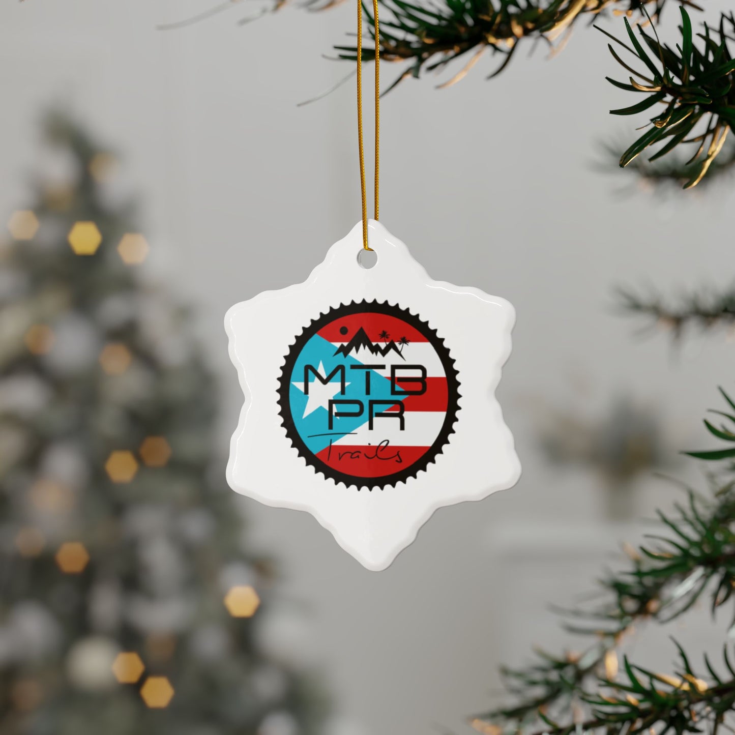 MTB PR Traila - Bandera - Ceramic Ornaments, 2-Side Print, (1pc, 3pcs, 5pcs, 10pcs)