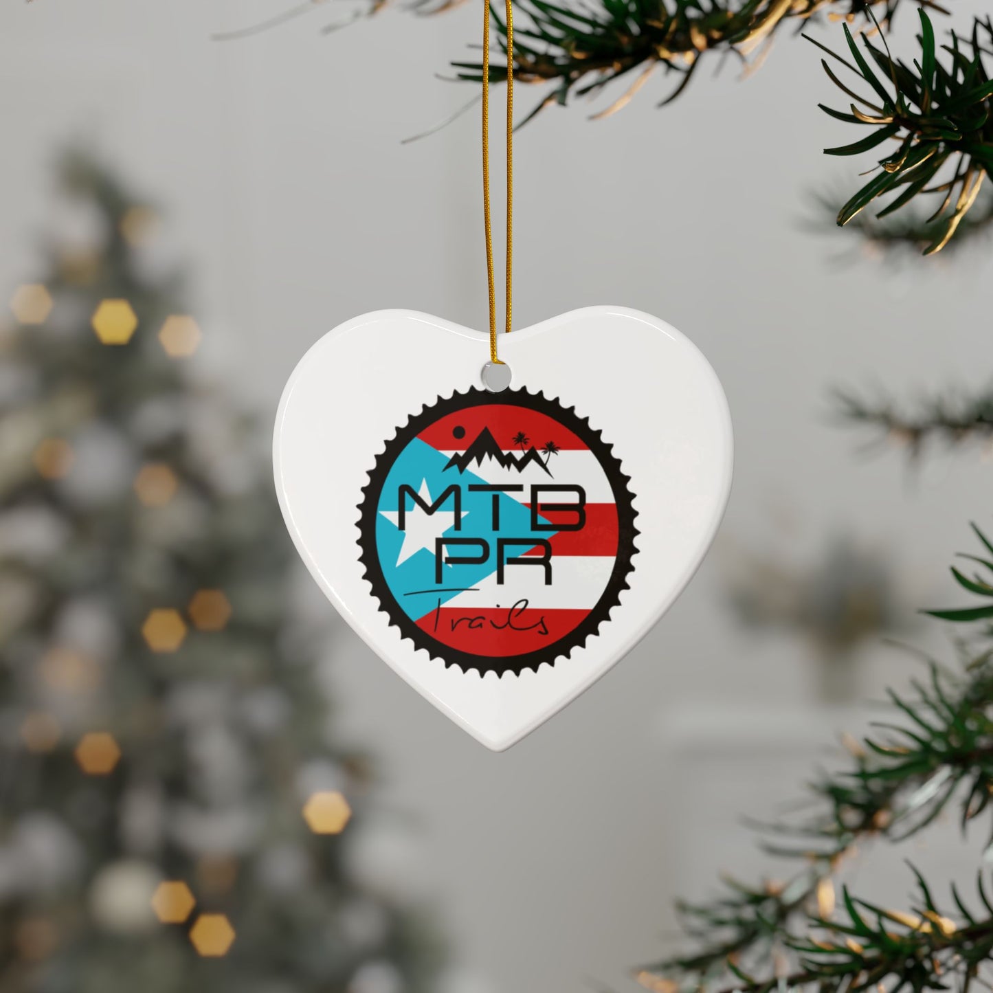 MTB PR Traila - Bandera - Ceramic Ornaments, 2-Side Print, (1pc, 3pcs, 5pcs, 10pcs)