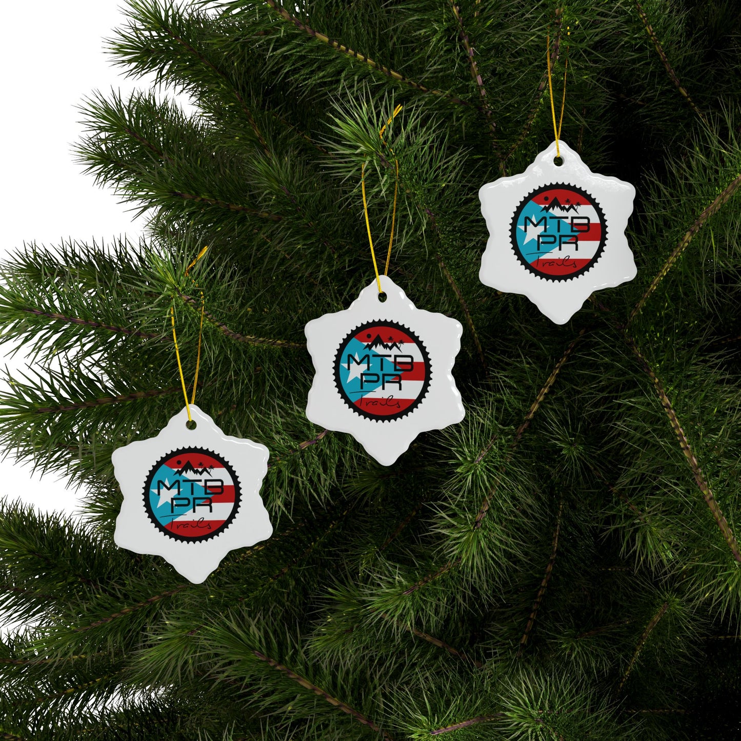 MTB PR Traila - Bandera - Ceramic Ornaments, 2-Side Print, (1pc, 3pcs, 5pcs, 10pcs)