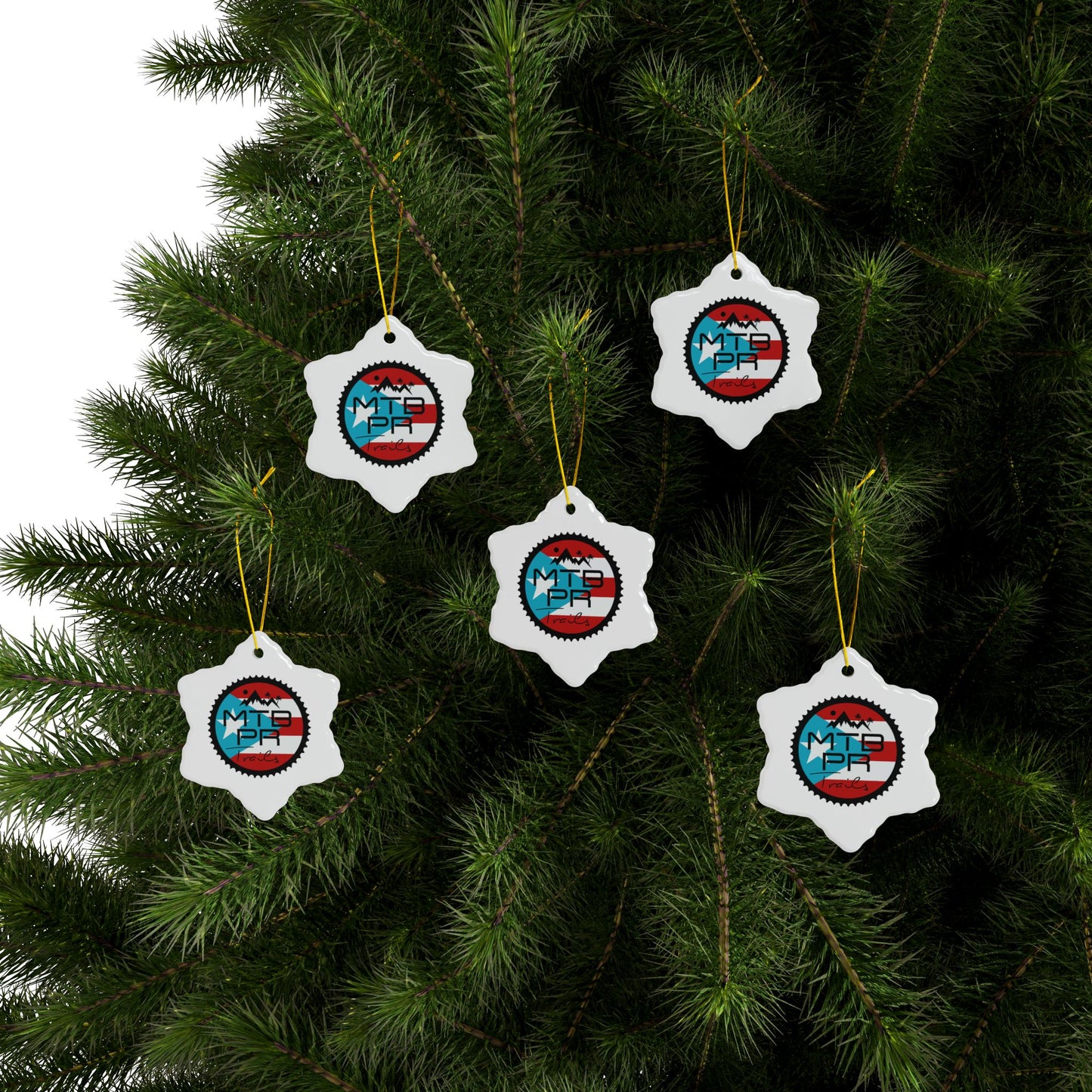 MTB PR Traila - Bandera - Ceramic Ornaments, 2-Side Print, (1pc, 3pcs, 5pcs, 10pcs)