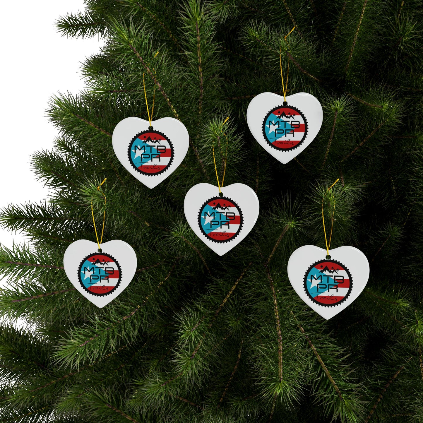 MTB PR Traila - Bandera - Ceramic Ornaments, 2-Side Print, (1pc, 3pcs, 5pcs, 10pcs)