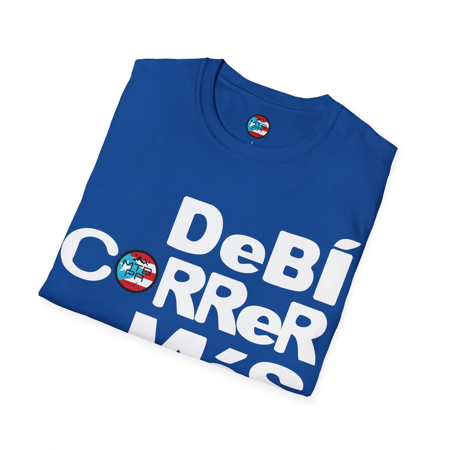 DeBI CoRReR MaS BICI - White - MTB PR TRAILS - Unisex Softstyle T-Shirt