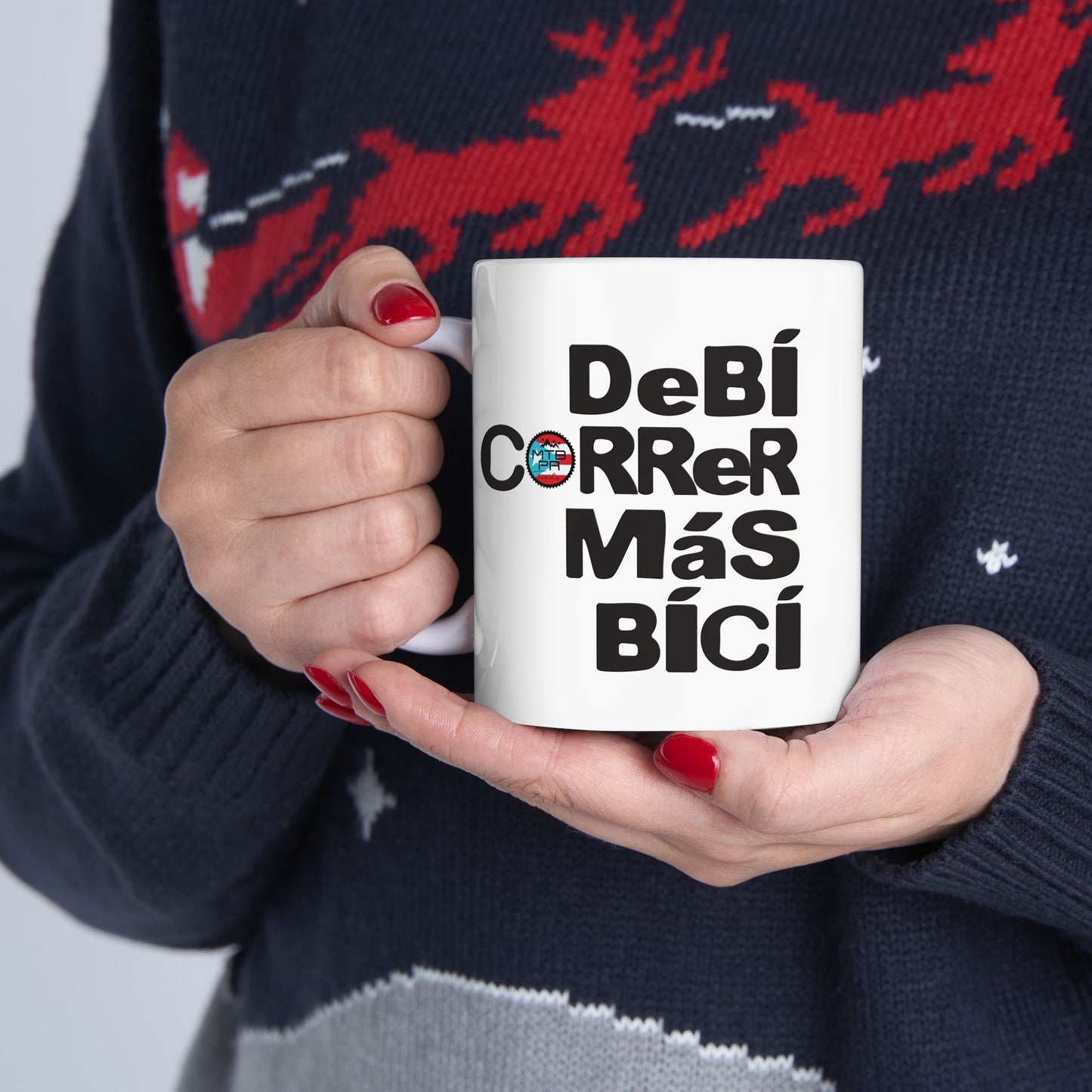 DeBI CoRRER MAS BICI - Black - Ceramic Mug, (11oz)