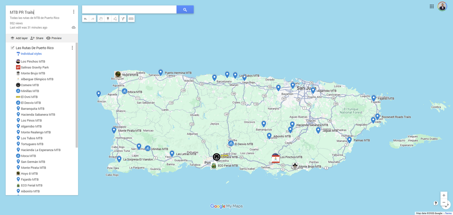 🗺️ MTB PR Trails MAPS