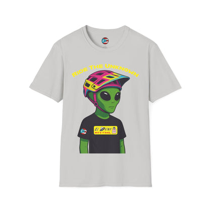 Ride The Unknown " - El Ovni MTB - MTB PR TRAILS - Unisex Softstyle T-Shirt