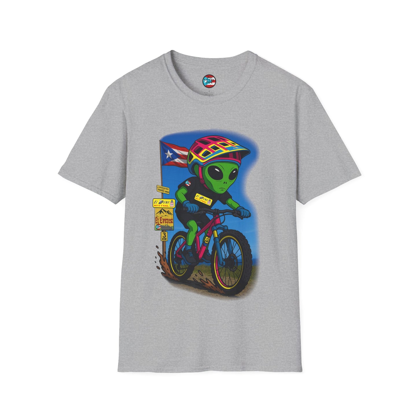 "Ride The Everest 2 " - El Ovni MTB - MTB PR TRAILS - Unisex Softstyle T-Shirt