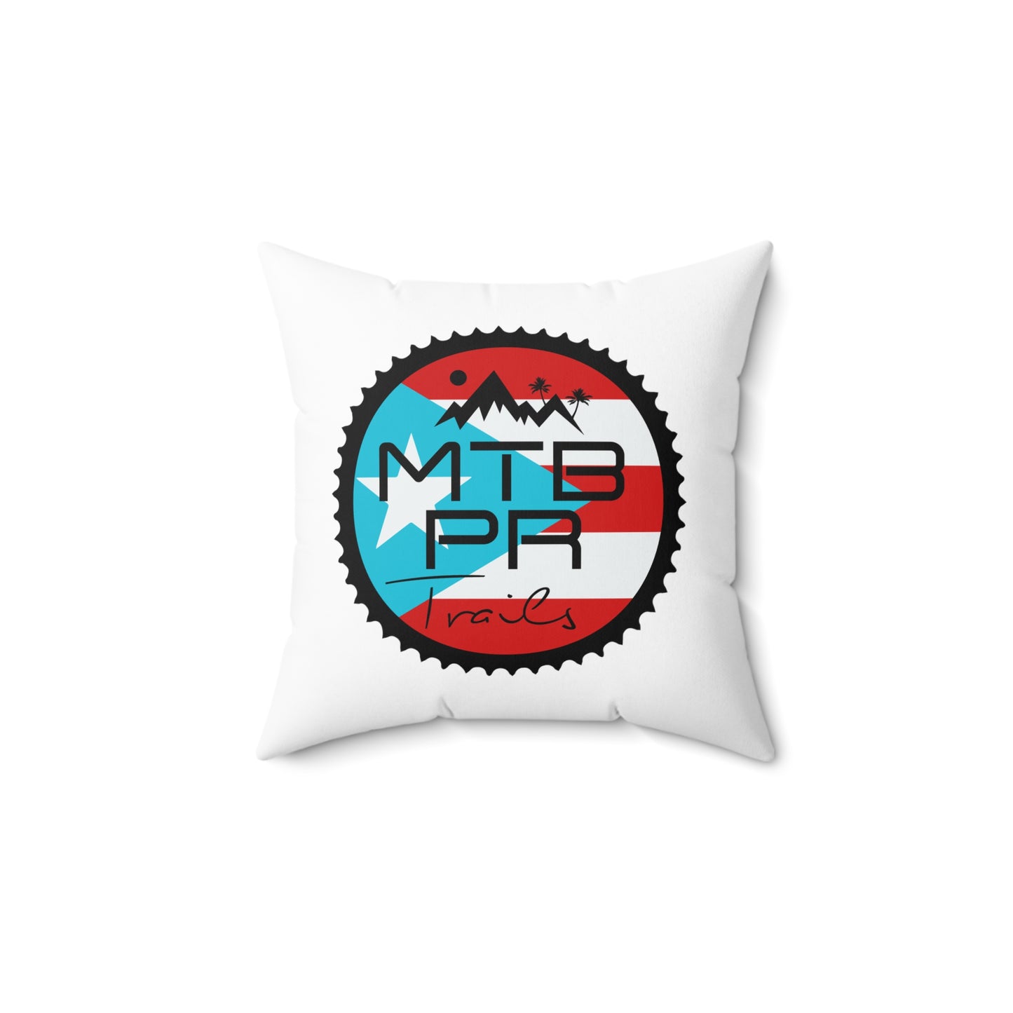 MTB PR Trails - LOGO Bandera - Spun Polyester Square Pillow