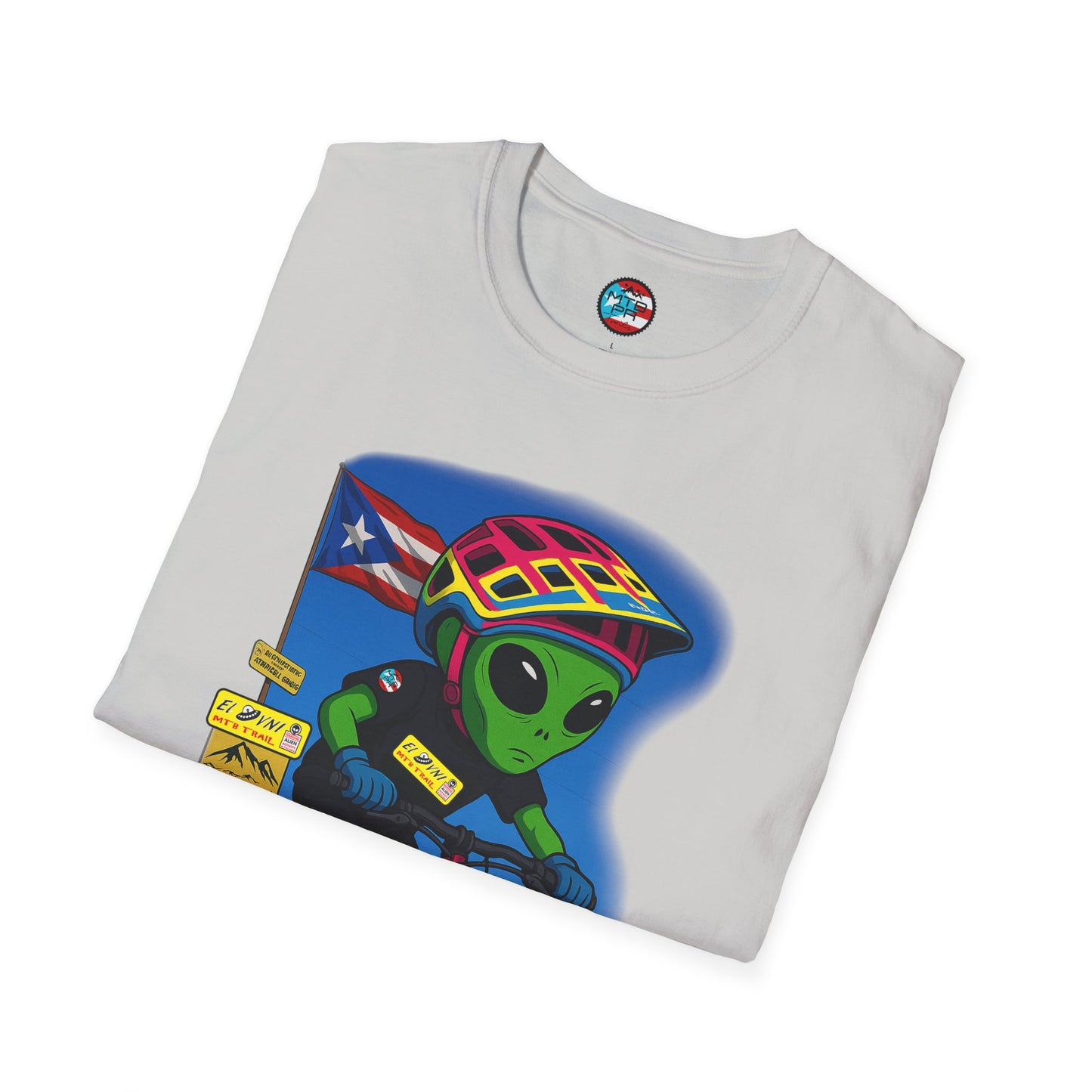 "Ride The Everest 2 " - El Ovni MTB - MTB PR TRAILS - Unisex Softstyle T-Shirt