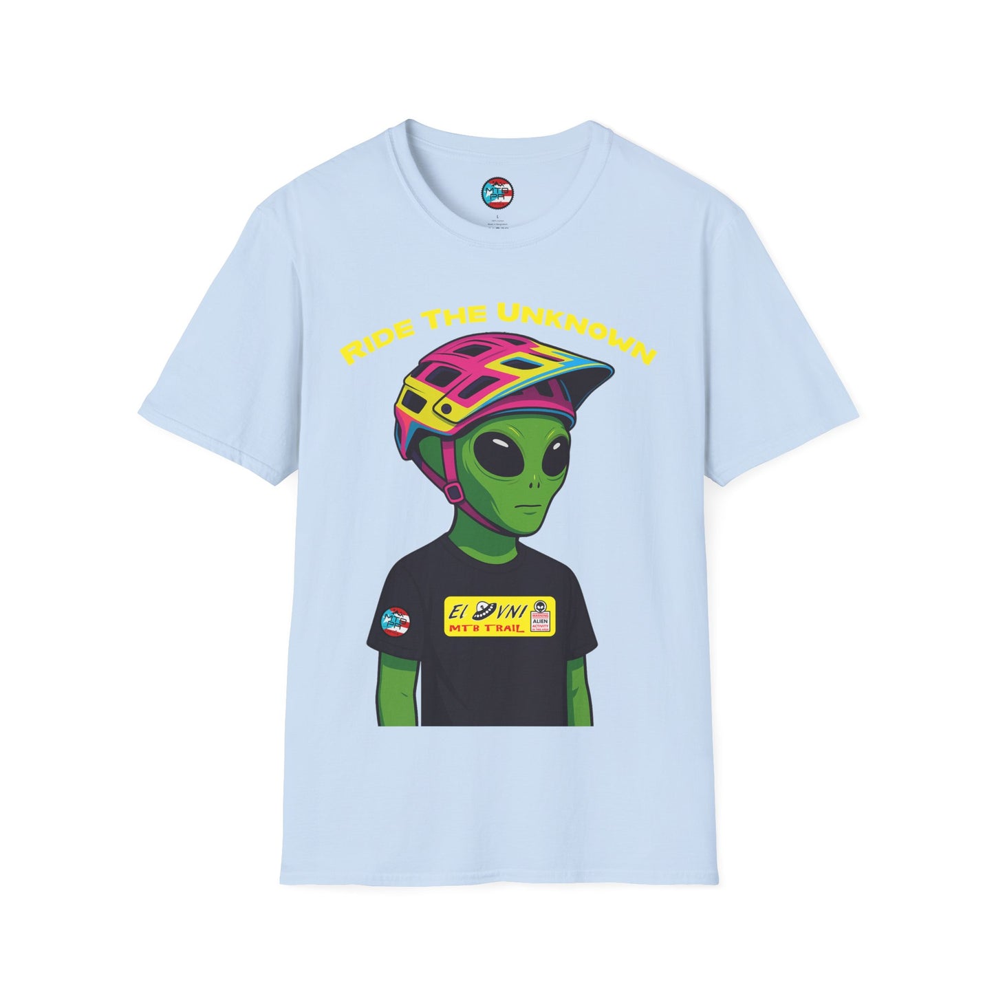 Ride The Unknown " - El Ovni MTB - MTB PR TRAILS - Unisex Softstyle T-Shirt
