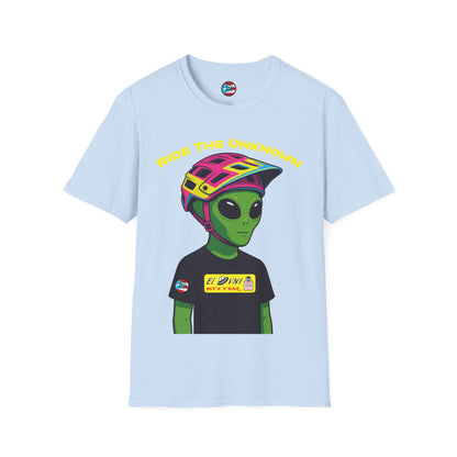 Ride The Unknown " - El Ovni MTB - MTB PR TRAILS - Unisex Softstyle T-Shirt