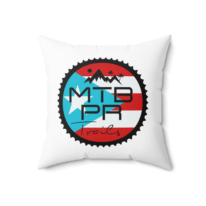 MTB PR Trails - LOGO Bandera - Spun Polyester Square Pillow