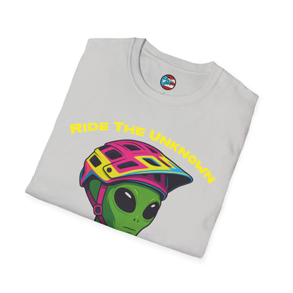 Ride The Unknown " - El Ovni MTB - MTB PR TRAILS - Unisex Softstyle T-Shirt
