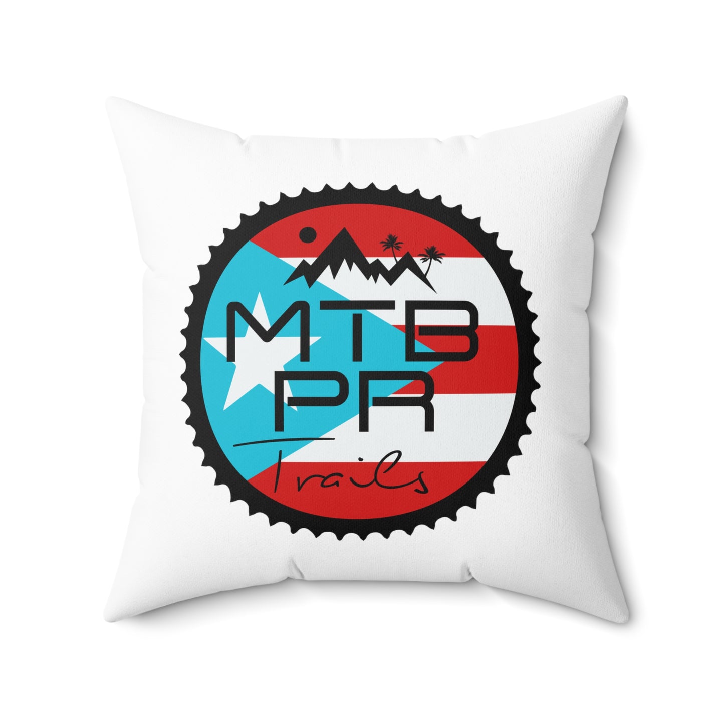 MTB PR Trails - LOGO Bandera - Spun Polyester Square Pillow