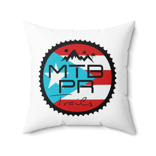 MTB PR Trails - LOGO Bandera - Spun Polyester Square Pillow